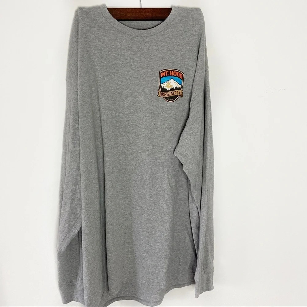 Beer Graphic Tee Casual Long Sleeve Shirt Size XXL MT. HOOD BREWING CO